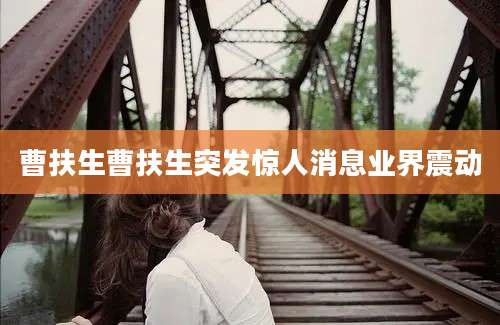 曹扶生曹扶生突发惊人消息业界震动