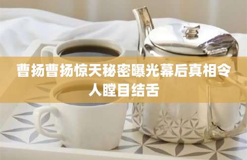 曹扬曹扬惊天秘密曝光幕后真相令人瞠目结舌