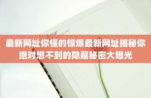 最新网址你懂的惊爆最新网址揭秘你绝对想不到的隐藏秘密大曝光
