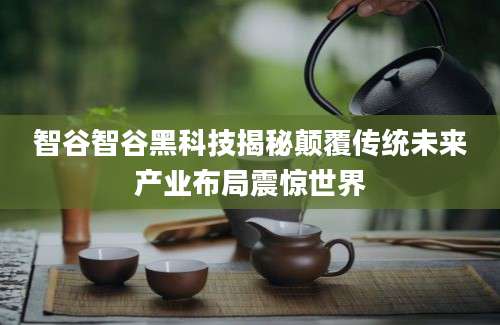 智谷智谷黑科技揭秘颠覆传统未来产业布局震惊世界