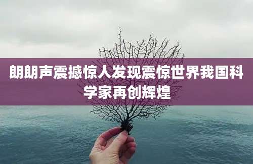 朗朗声震撼惊人发现震惊世界我国科学家再创辉煌