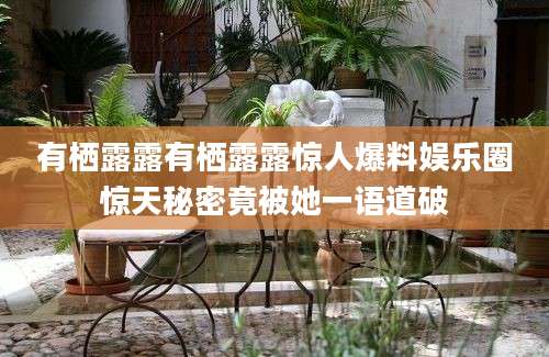 有栖露露有栖露露惊人爆料娱乐圈惊天秘密竟被她一语道破