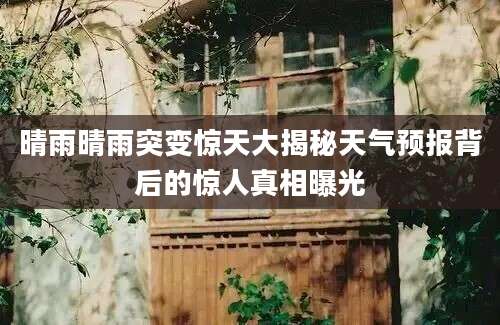 晴雨晴雨突变惊天大揭秘天气预报背后的惊人真相曝光