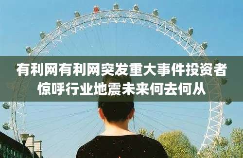 有利网有利网突发重大事件投资者惊呼行业地震未来何去何从