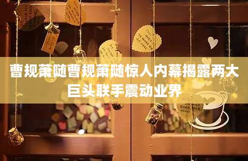 曹规萧随曹规萧随惊人内幕揭露两大巨头联手震动业界