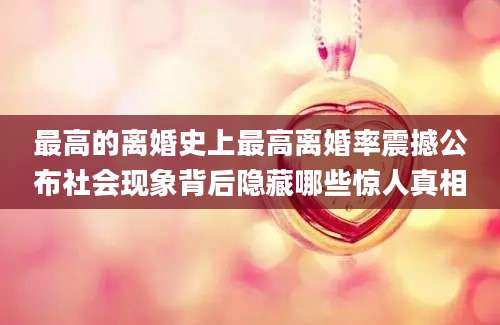 最高的离婚史上最高离婚率震撼公布社会现象背后隐藏哪些惊人真相
