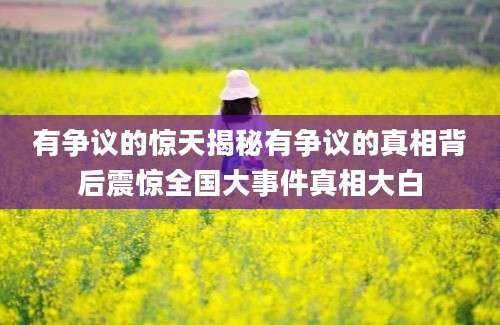 有争议的惊天揭秘有争议的真相背后震惊全国大事件真相大白
