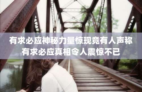 有求必应神秘力量惊现竟有人声称有求必应真相令人震惊不已