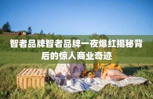 智者品牌智者品牌一夜爆红揭秘背后的惊人商业奇迹
