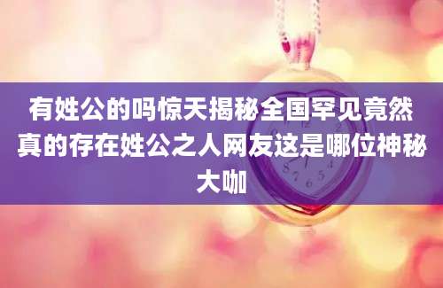 有姓公的吗惊天揭秘全国罕见竟然真的存在姓公之人网友这是哪位神秘大咖