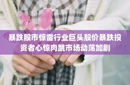 暴跌股市惊雷行业巨头股价暴跌投资者心惊肉跳市场动荡加剧