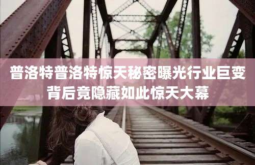 普洛特普洛特惊天秘密曝光行业巨变背后竟隐藏如此惊天大幕