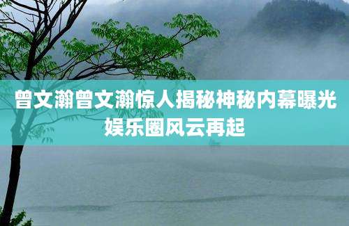 曾文瀚曾文瀚惊人揭秘神秘内幕曝光娱乐圈风云再起