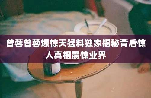 曾蓉曾蓉爆惊天猛料独家揭秘背后惊人真相震惊业界