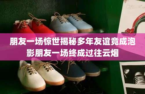 朋友一场惊世揭秘多年友谊竟成泡影朋友一场终成过往云烟