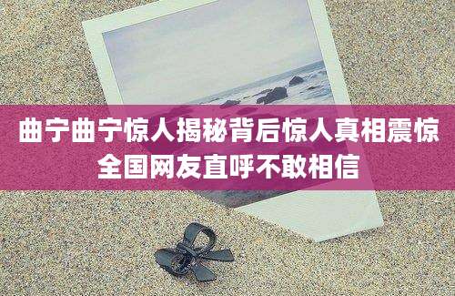 曲宁曲宁惊人揭秘背后惊人真相震惊全国网友直呼不敢相信