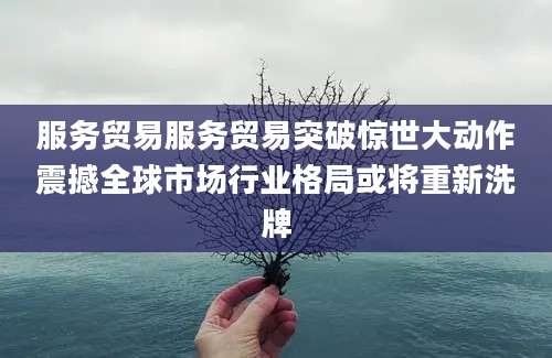 服务贸易服务贸易突破惊世大动作震撼全球市场行业格局或将重新洗牌