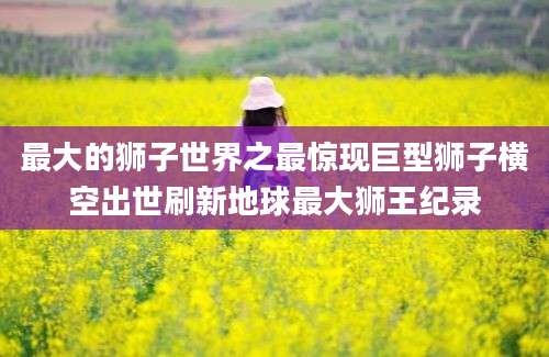最大的狮子世界之最惊现巨型狮子横空出世刷新地球最大狮王纪录