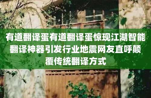 有道翻译蛋有道翻译蛋惊现江湖智能翻译神器引发行业地震网友直呼颠覆传统翻译方式