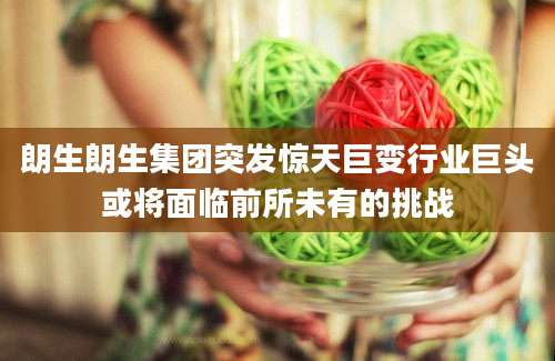 朗生朗生集团突发惊天巨变行业巨头或将面临前所未有的挑战
