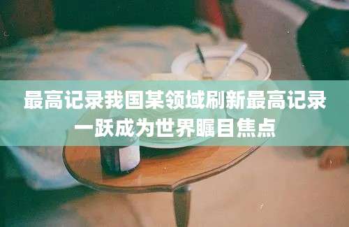 最高记录我国某领域刷新最高记录一跃成为世界瞩目焦点