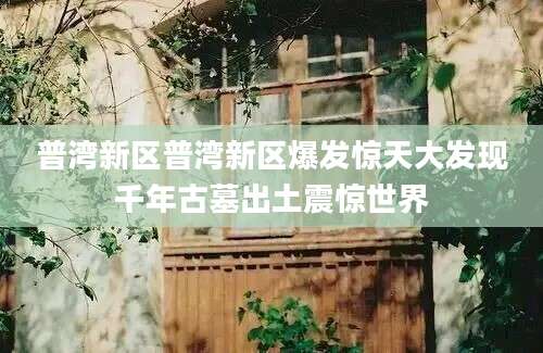普湾新区普湾新区爆发惊天大发现千年古墓出土震惊世界