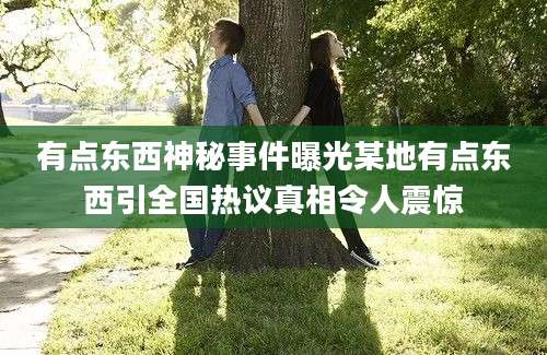 有点东西神秘事件曝光某地有点东西引全国热议真相令人震惊