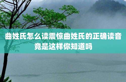 曲姓氏怎么读震惊曲姓氏的正确读音竟是这样你知道吗