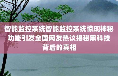 智能监控系统智能监控系统惊现神秘功能引发全国网友热议揭秘黑科技背后的真相