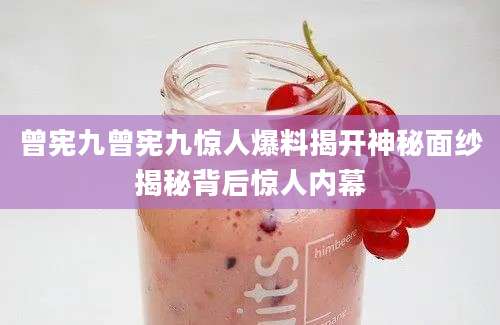 曾宪九曾宪九惊人爆料揭开神秘面纱揭秘背后惊人内幕