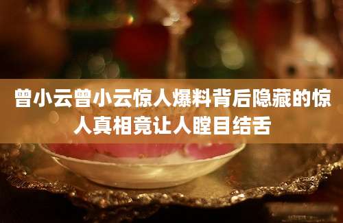 曾小云曾小云惊人爆料背后隐藏的惊人真相竟让人瞠目结舌