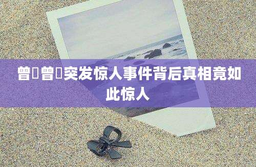 曾棨曾棨突发惊人事件背后真相竟如此惊人