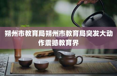 朔州市教育局朔州市教育局突发大动作震撼教育界