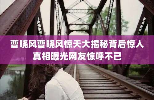 曹晓风曹晓风惊天大揭秘背后惊人真相曝光网友惊呼不已