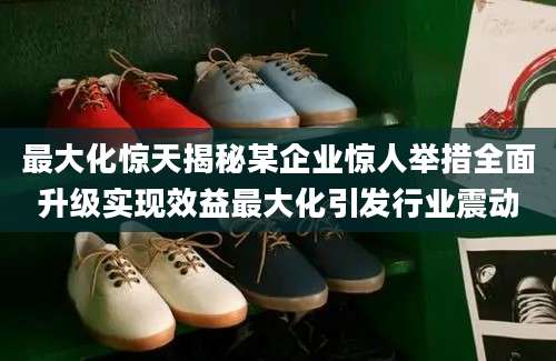 最大化惊天揭秘某企业惊人举措全面升级实现效益最大化引发行业震动