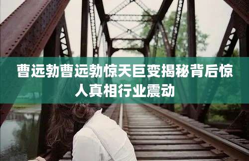 曹远勃曹远勃惊天巨变揭秘背后惊人真相行业震动