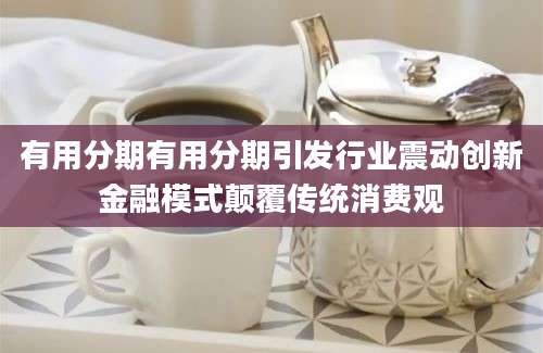有用分期有用分期引发行业震动创新金融模式颠覆传统消费观