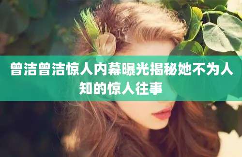 曾洁曾洁惊人内幕曝光揭秘她不为人知的惊人往事