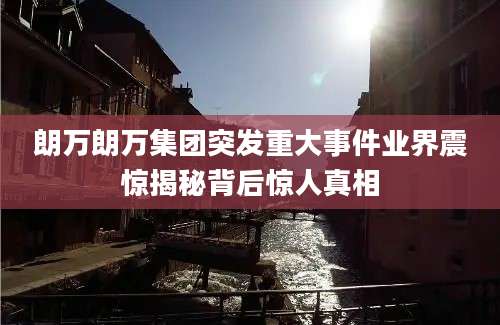 朗万朗万集团突发重大事件业界震惊揭秘背后惊人真相