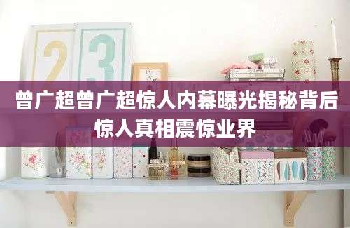 曾广超曾广超惊人内幕曝光揭秘背后惊人真相震惊业界