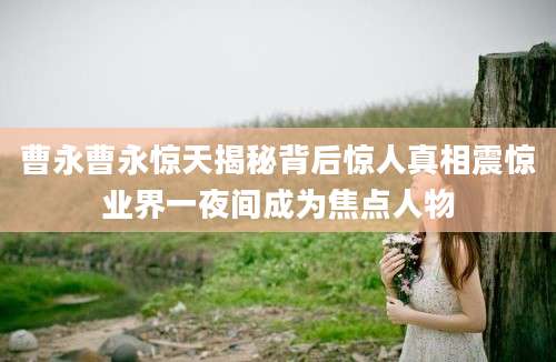曹永曹永惊天揭秘背后惊人真相震惊业界一夜间成为焦点人物