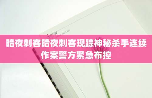 暗夜刺客暗夜刺客现踪神秘杀手连续作案警方紧急布控